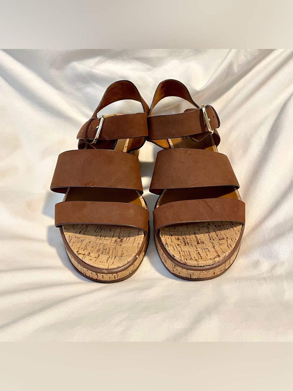 *EUC* NATURALIZER Brooke Comfort Cork Platform Sandals - Lodge Brown - Wmn Sz 8M